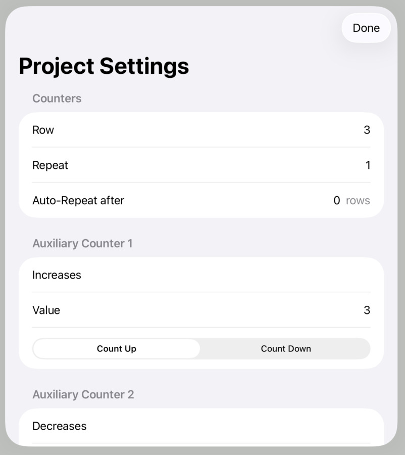 Pattern settings pane
